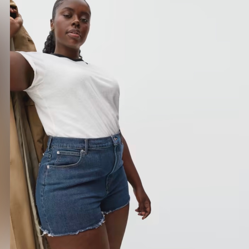 298 Everlane The Way High Denim Short size 26